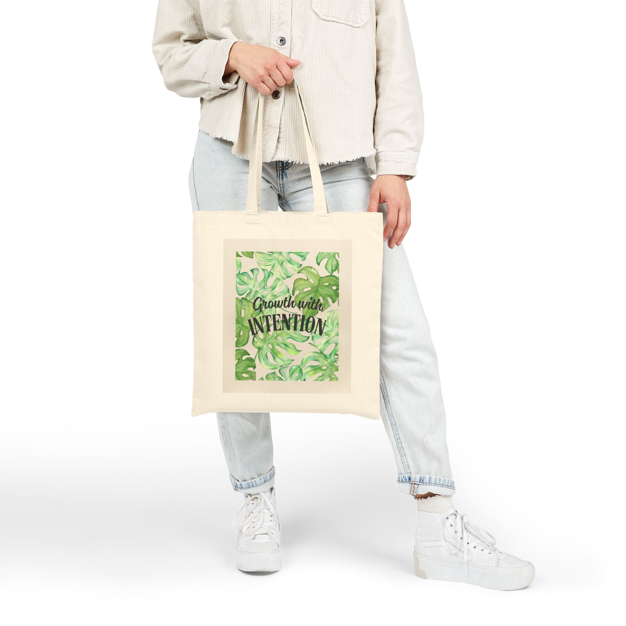 “Growth With Intention” Cotton Tote Bag