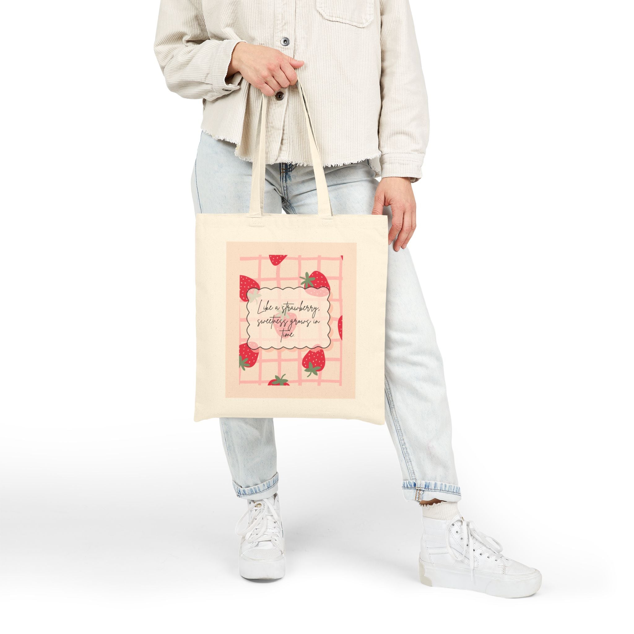 Strawberry Wild Cotton Tote Bag