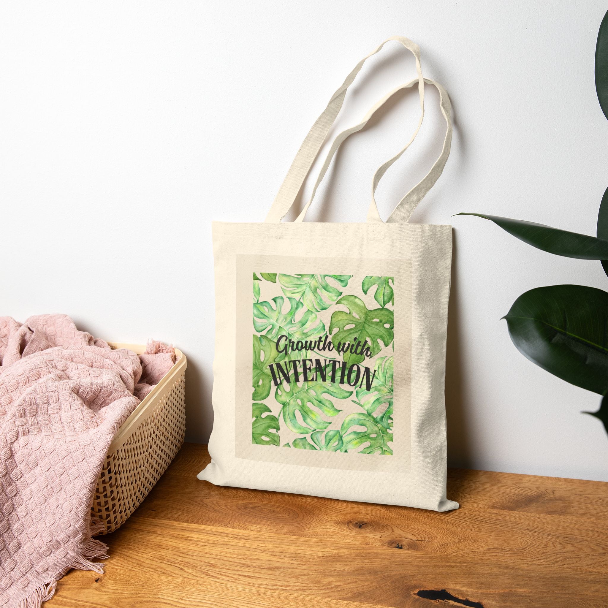 “Growth With Intention” Cotton Tote Bag